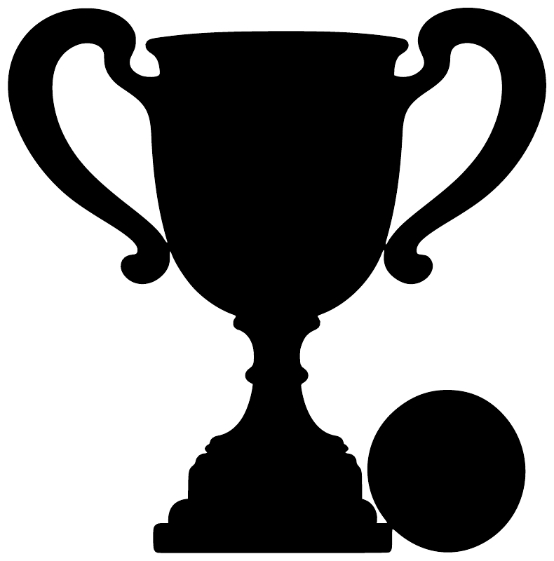 Black trophy and soccer ball vinyl decal silhouette