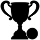 Black trophy and soccer ball vinyl decal silhouette