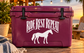 Vinyl decal with white 'RIDE REST REPEAT' text and horse silhouette