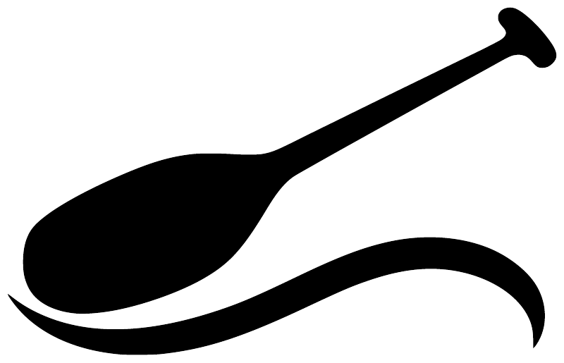 Black paddle and wave vinyl decal graphic