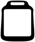 Rafting dry bag vinyl decal icon, black outline with white center