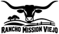 Black longhorn and Rancho Mission Viejo wordmark vinyl decal close-up