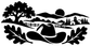 Black vinyl decal with cowboy hat, oak tree, and horse-riding ranch landscape