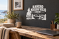 White Rancho Mission Viejo Crew vinyl decal with cowboy silhouette and fence landscape graphic