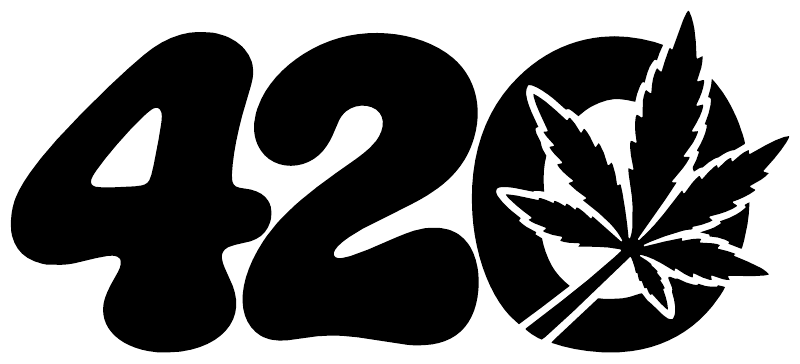 420 vinyl decal graphic with bold '420' and cannabis leaf icon