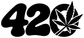 420 vinyl decal graphic with bold '420' and cannabis leaf icon
