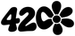 Black "420" vinyl decal with daisy flower icon, close-up