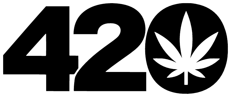 420 vinyl decal close-up: black 42 with white leaf in circle