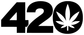 420 vinyl decal close-up: black 42 with white leaf in circle