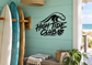 Black vinyl decal with wave-and-fish “High Tide Club” logo lettering