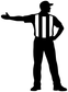 Referee clear direction vinyl decal silhouette of referee pointing on white background