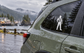 Referee vinyl decal silhouette on car window, striped shirt and whistle