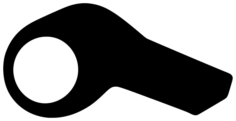 Black referee whistle profile vinyl decal with white circle