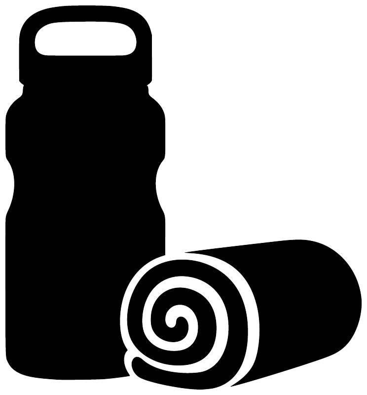 Referee water break vinyl decal silhouette: black bottle with white spiral design
