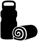 Referee water break vinyl decal silhouette: black bottle with white spiral design
