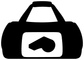 Vinyl decal of a black duffel bag with a white referee whistle symbol