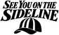 Vinyl decal reading 'See You on the Sideline' with referee hat icon