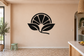 Citrus sunrise vinyl decal, black-and-white citrus blossom on flat surface
