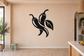 Black chili heat vinyl decal with three stylized pepper shapes for refrigerator