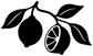 Black lemon fruit and leaves vinyl decal close-up
