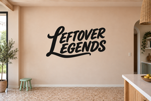 Leftover Legends vinyl decal in black script lettering