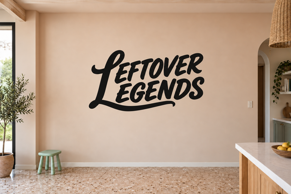 Leftover Legends vinyl decal in black script lettering