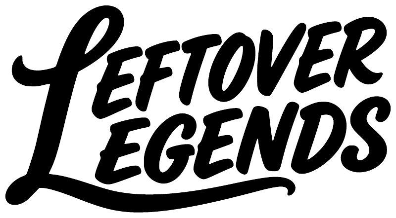 Leftover Legends vinyl decal close-up with bold black script text