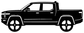 Rivian R1T side profile vinyl decal, black truck outline graphic