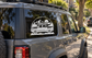 Rivian R1T adventure side vinyl decal with mountain, forest, and truck graphic