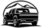R1T adventure rear vinyl decal graphic with truck and mountain outline