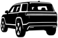 Rivian R2 vinyl decal in white line-art, rear three-quarter vehicle outline