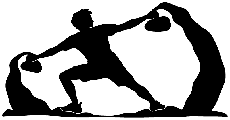Black rock climbing vinyl decal silhouette, climber pushing low traverse