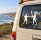 Vinyl decal of two rock climber silhouettes holding hands