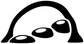 Rock climbing three-step holds vinyl decal, black-and-white graphic with three oval grips