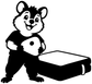 Black-and-white quokka rock climber holding a chalk block vinyl decal