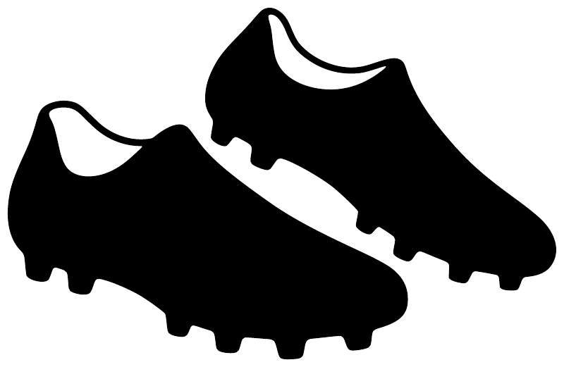 Rugby boot vinyl decal pair with black upper and white soles