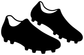 Rugby boot vinyl decal pair with black upper and white soles