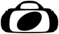 Black and white kit bag vinyl decal logo, isolated