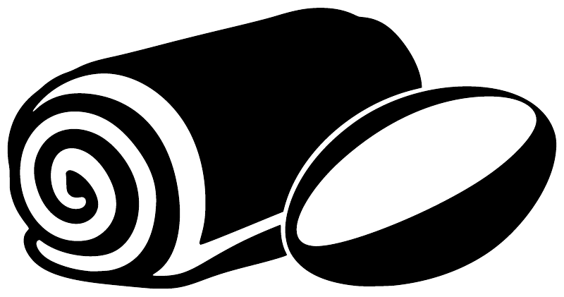 Vinyl decal graphic: white water-break swirl and oval on black