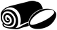 Vinyl decal graphic: white water-break swirl and oval on black