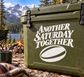 Vinyl decal: white “Another Saturday Together” text with oval rugby logo