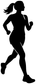 Black full-body running silhouette vinyl decal of a woman