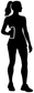 Runner water-break vinyl decal, black silhouette holding drink