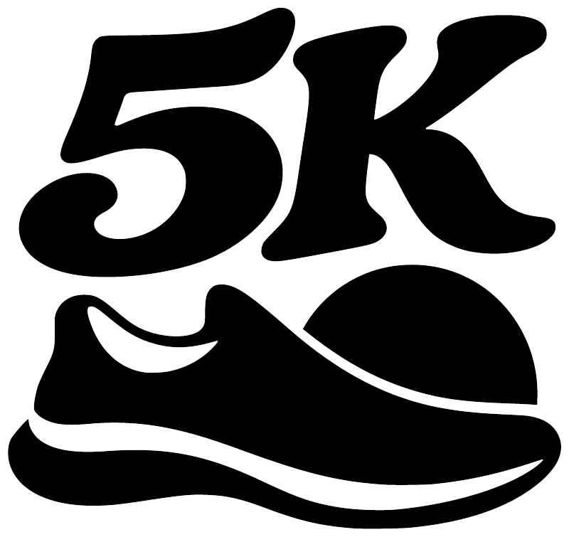 Black and white 5K running shoe vinyl decal