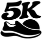 Black and white 5K running shoe vinyl decal