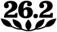 Vinyl decal '26.2' in black with laurel leaf design, cut-out style