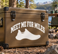 Running vinyl decal with 'MEET ME FOR MILES' text and white shoe icon on suitcase
