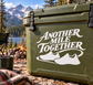 Green vinyl decal for cooler: 'Another Mile Together' with running shoes graphic