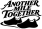 Vinyl decal text 'Another Mile Together' with black running shoes on white