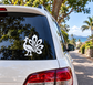 Car rear window peacock petal fan vinyl decal in white